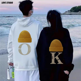 Áo hoodie. áo hoodie đôi nam nữ local brand O.K unisex nam nỉ cotton mịn Form Rộng Hàn Quốc Xám Tiêu [A131]