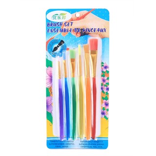 Bộ 6 cọ nhiều màu dùng để tô vẽ trong mỹ thuật/tô màu đất sét/tô tranh...
