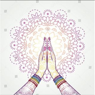 Tranh lụa 3d trang trí chủ đề Yoga dán tường, phủ kim tuyến