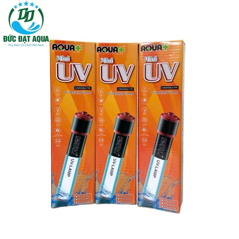 Đèn UV mini Aqua+ 5w -9w -13w làm trong nước diệt rêu tảo, vi khuẩn có hại bảo hành 06 tháng,1 đổi 1 2