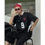 Áo Thun Jersey Số 9 GODMOTHER Áo Thun Thể Thao Thêu Đắp Da Nổi Nam Nữ Unisex Streetwear Năng Động