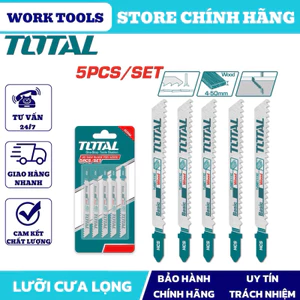 TOTAL Bộ 5 lưỡi cưa lọng gỗ 6 —>10 răng / TJSBT111C / TAC51144D / TAC51101B