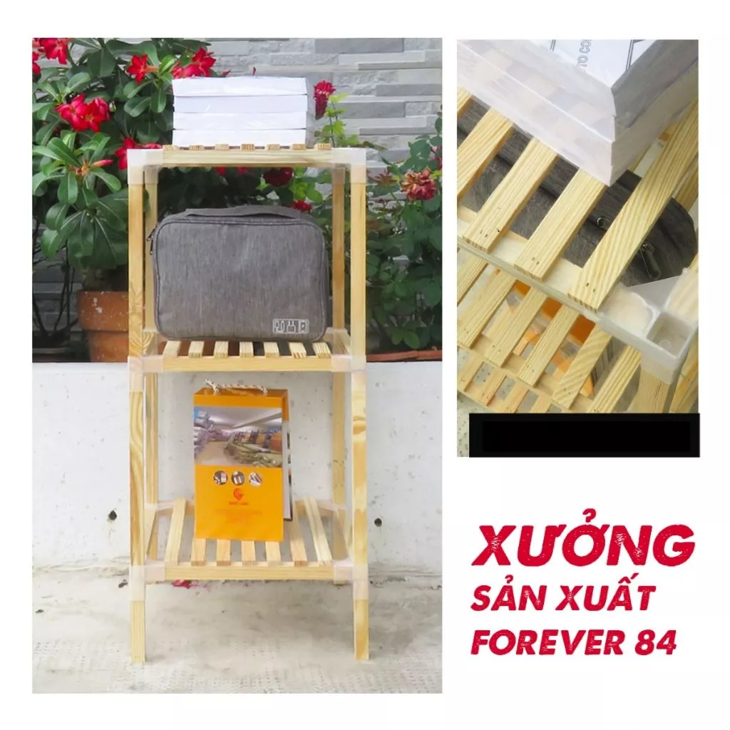 Kệ Để Sách Đầu Giường Gỗ Thông 