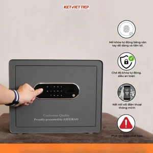 Két sắt mini thông minh Aifeibao HK-30AM vân tay điện tử 2 màu xám, trắng miễn phí vận chuyển