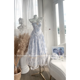 [HAN’S STORE ]VÁY CORSET HOA FORM DÀI THÊU NỔI TẶNG CỘT TÓC SCRUNCHIES TẶNG TAG HOA RỜI (ẢNH THẬT)