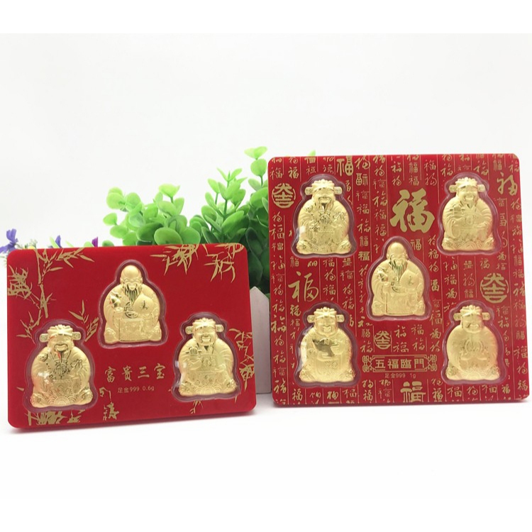 Bộ Ngũ Phúc - PHÚC LỘC THỌ TÀI HỶ Mạ Vàng