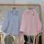 Áo sơ mi form rộng Oversize chất đũi mát lịm - Thêu nơ