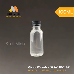 Lọ đựng trà sữa 120ml chai trong nắp đen, trắng [Nhựa Cứng] [Giá Sỉ]