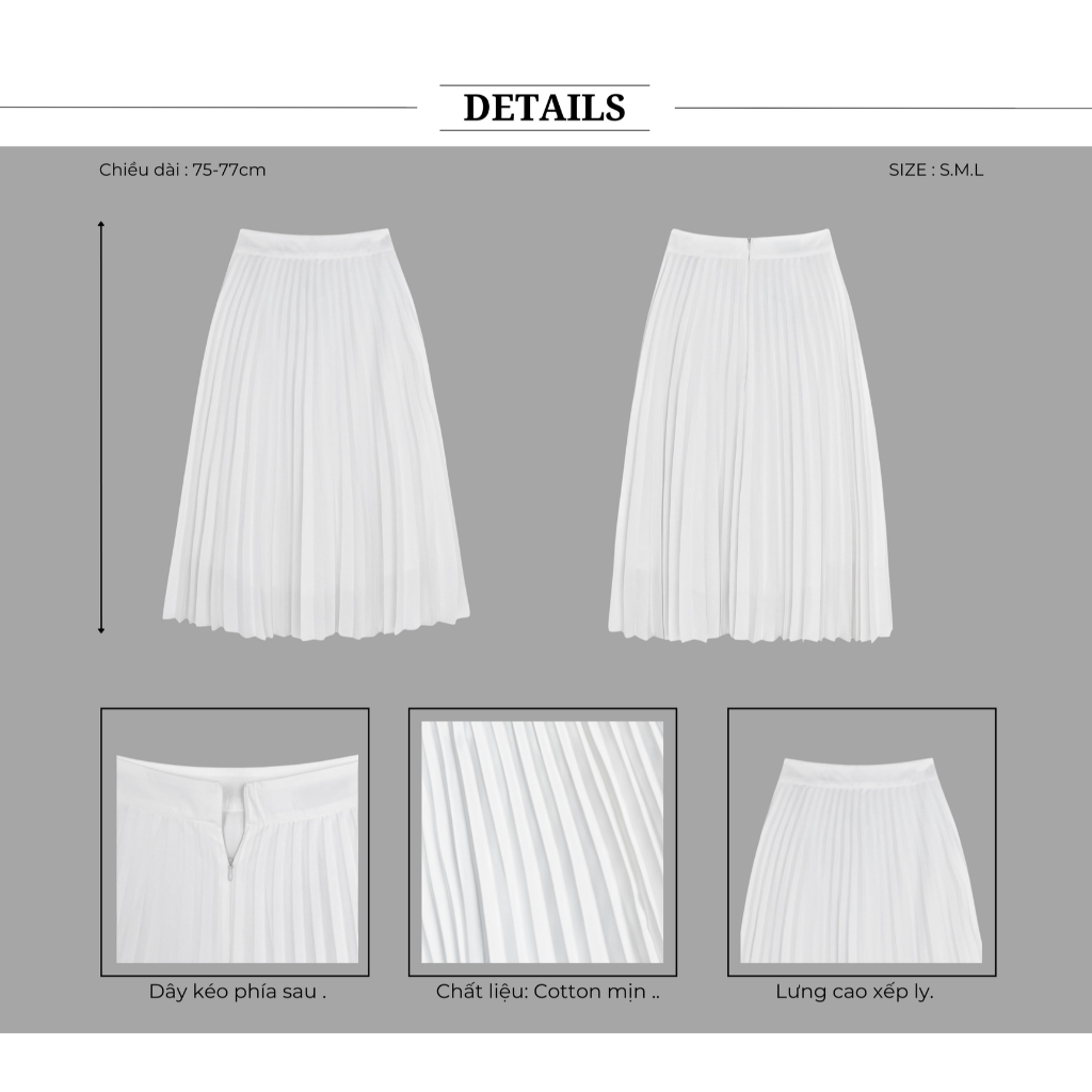 Ảnh BBSTORE’S Chân Váy Dài Công Sở Xếp Ly Thanh Lịch - TK266 3