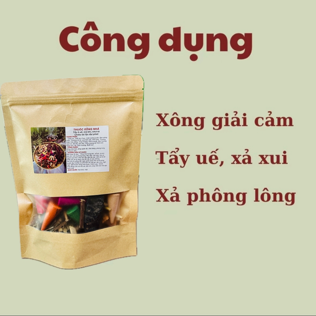 [LOẠI CAO CẤP] Xông Nhà Thảo Mộc (Khô) HOẢ TỊNH Tẩy Uế, Thanh Tẩy Phong Long, Kích Tài Lộc, May Mắn