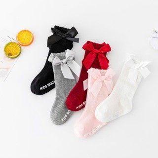 Tất vớ đùi cổ cao đính nơ chống trượt cho bé gái 0-1 tuổi. Tất nơ công chúa cho bé. Dino Kids