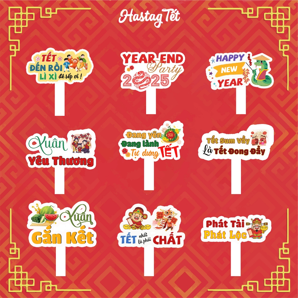 Hashtag tết, Hashtag year end party, tất niên, Hastag chụp ảnh năm mới ...