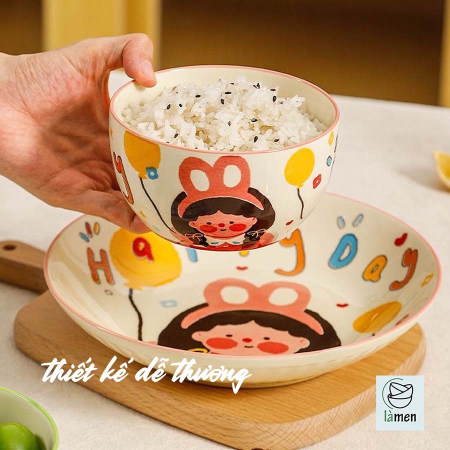 [BẢO HÀNH BỂ VỠ] Bát Sứ Cao Cấp Hình Thù Đáng Yêu, Bát Ăn Cơm SET007