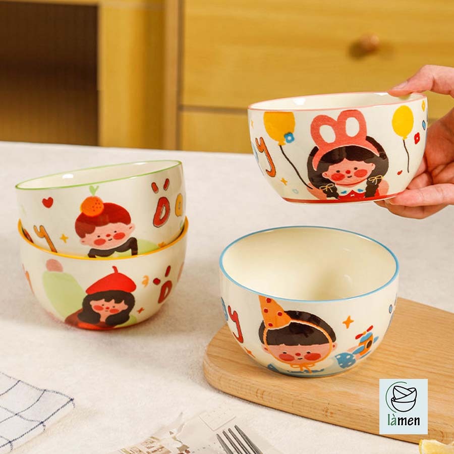 [BẢO HÀNH BỂ VỠ] Bát Sứ Cao Cấp Hình Thù Đáng Yêu, Bát Ăn Cơm SET007