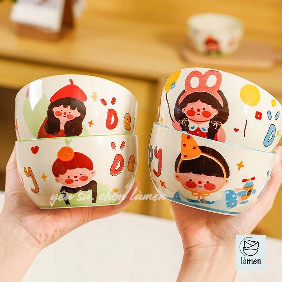 [BẢO HÀNH BỂ VỠ] Bát Sứ Cao Cấp Hình Thù Đáng Yêu, Bát Ăn Cơm SET007
