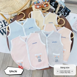 Áo gile gân tăm mềm mại, co giãn 4 chiều cho bé trai bé gái từ 3-9kg - HD27 3SBABY
