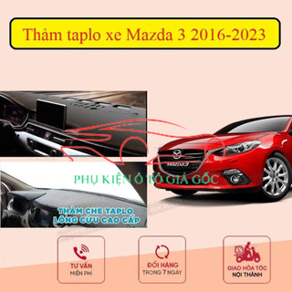 Thảm taplo chống nóng xe Mazda 3 2016 - 2022, 2023, 2024, 2025 chất liệu nhung, da cao cấp có chống trượt phía sau