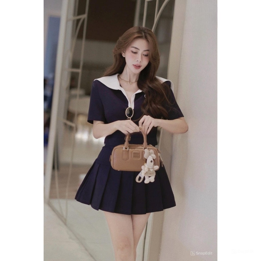 Set đồ nữ áo thun cổ V chất liệu cao cấp mix chân váy siêu xinh Jumito, đồ bộ nữ phong cách nhẹ nhàng xinh xắn HCOM2766
