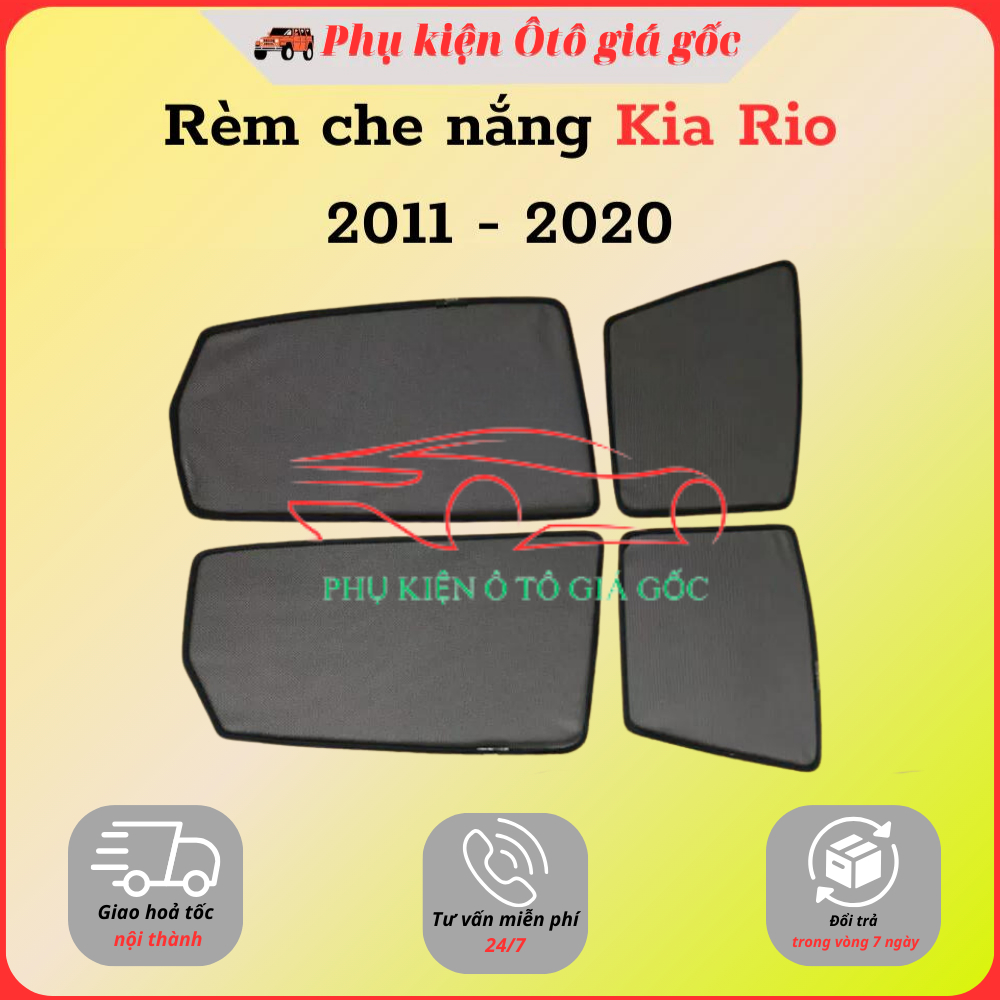 Rèm che nắng xe Kia Rio  2011 - 2018  - HIỆN NAY - rèm LOẠI 1 hít nam châm cao cấp, vừa khít 4 cửa xe
