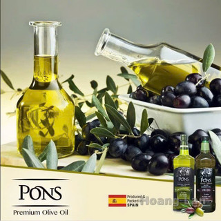 Dầu Olive Extra Virgin PONS 1 Lít - Tây Ban Nha (chai thủy tinh)
