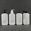 Lọ chiết dầu gội, chai nhựa dẹt trắng 300ml hình chữ nhật nắp dầu gội trắng, đen các loại