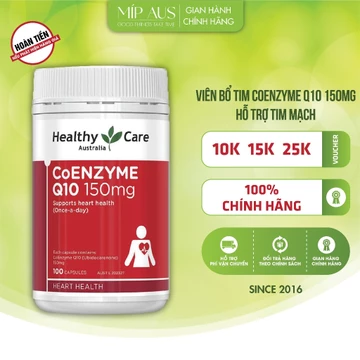Viên Uống Bổ Tim, Hỗ Trợ Tim Mạch Và Điều Hòa Huyết Áp - Healthy Care Coenzyme Q10 150mg Coq10 - 100 Viên