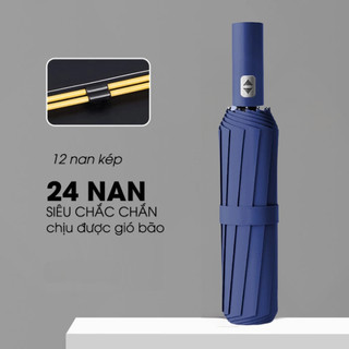 Ô Dù Gập Gọn Tự Động 24 Nan Đôi 105cm Cao Cấp | Ô Che Nắng Mưa Chống UV Chống Gió Chống Lật