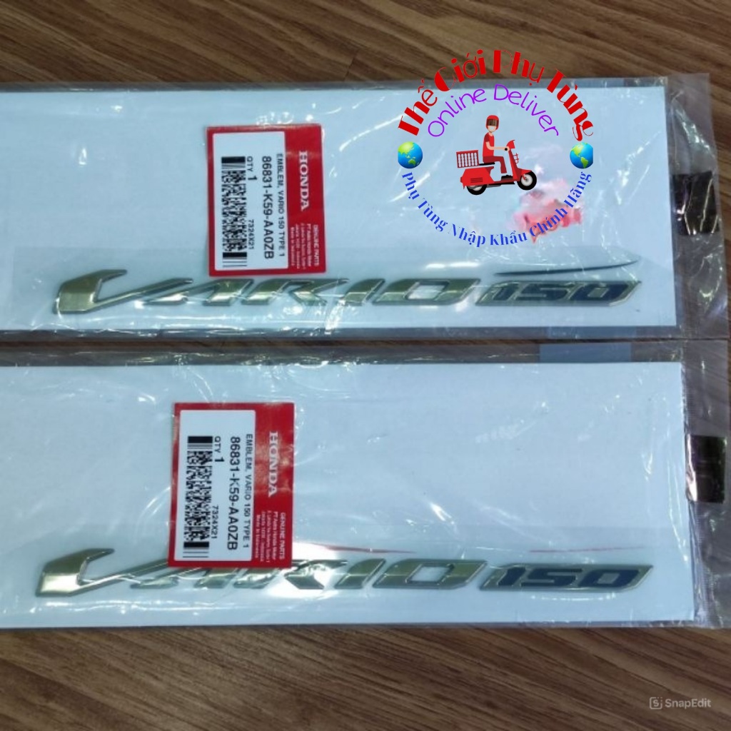 Tem chữ nổi Vario 150 màu vàng zin Honda Indonesia nhập khẩu - 86831 ...