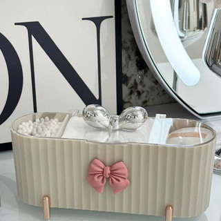 Hộp đựng bông tẩy trang, đồ tăm bông mút cọ sang trọng có nắp chống bụi, nước cao cấp chia ngăn tiện dụng.. KS Hạo Khoa