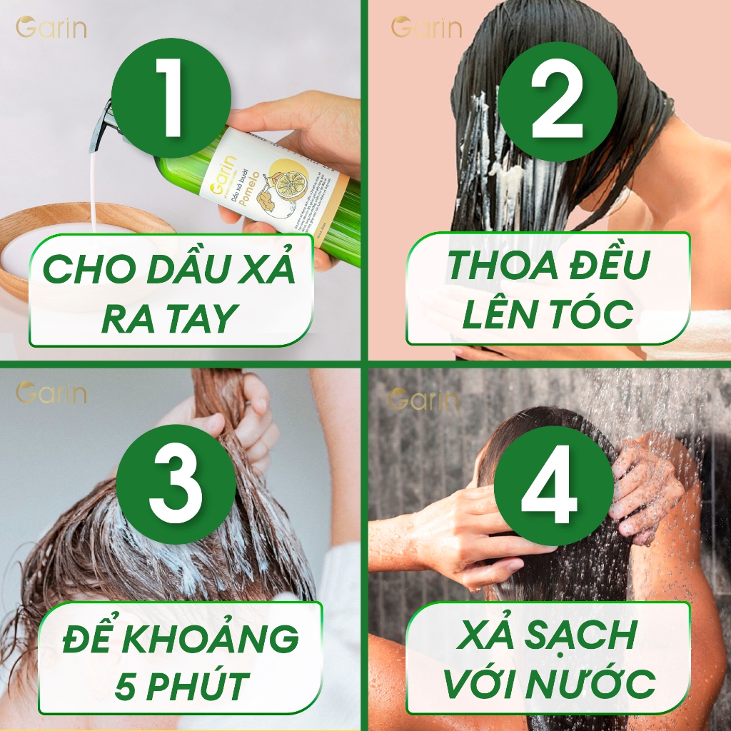 Ảnh Dầu xả bưởi suôn mượt tóc pomelo GARIN 300ml phục hồi hư tổn cho tóc chắc khỏe óng ả mềm mại 4