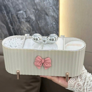 Hộp đựng bông tẩy trang, đồ tăm bông mút cọ sang trọng có nắp chống bụi, nước cao cấp chia ngăn tiện dụng.. KS Hạo Khoa