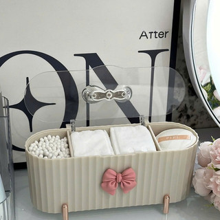Hộp đựng bông tẩy trang, đồ tăm bông mút cọ sang trọng có nắp chống bụi, nước cao cấp chia ngăn tiện dụng.. KS Hạo Khoa