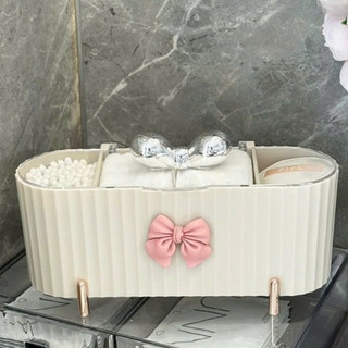 Hộp đựng bông tẩy trang, đồ tăm bông mút cọ sang trọng có nắp chống bụi, nước cao cấp chia ngăn tiện dụng.. KS Hạo Khoa