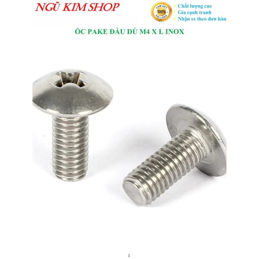 ỐC PAKE ĐẦU DÙ M4 x 6 đến 50 INOX GIÁ THANH LÝ | Shopee Việt Nam
