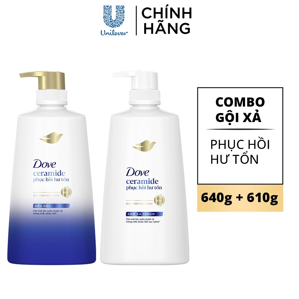 Dầu gội Dove Phục hồi hư tổn | Ngăn gãy rụng tóc 640g, 880g