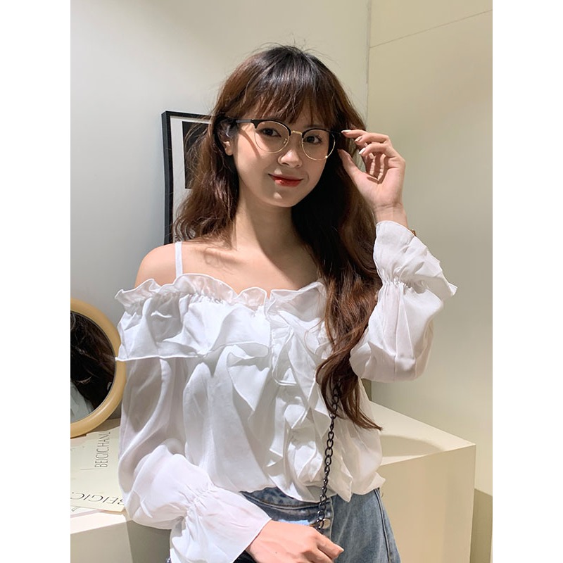 Áo LORIA TOP 2 dây trễ vai bèo nhún tay bồng