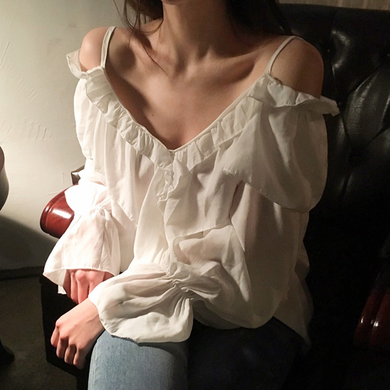 Áo LORIA TOP 2 dây trễ vai bèo nhún tay bồng