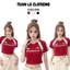 Áo Croptop Viền Tay Kiểu Raglan Màu Đỏ Nữ Cổ Tròn Women Dáng Ngắn