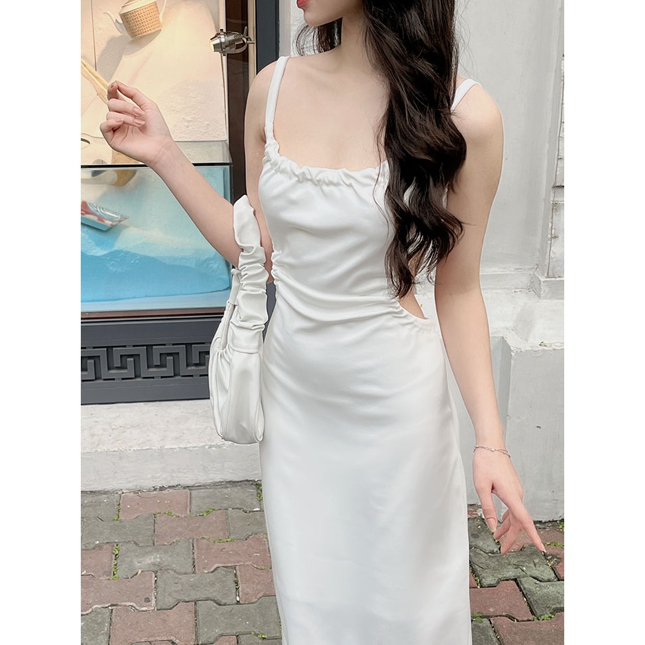Váy LORALEI DRESS dáng dài 2 dây cổ nhún khoét eo hở lưng có mút ngực quyến rũ