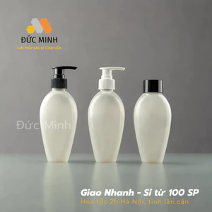 Lọ chiết, chai nhựa trắng 250ml các loại nắp dầu gội