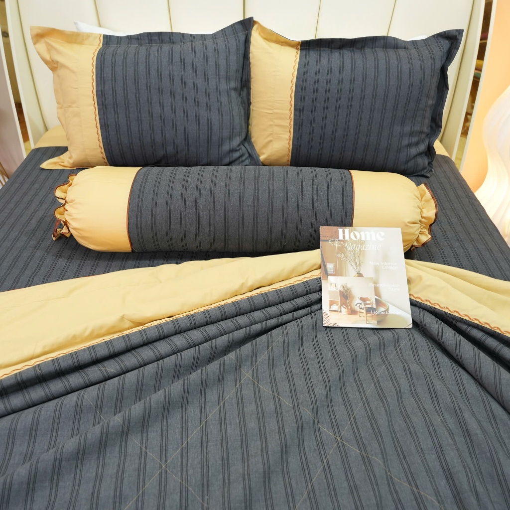 Bộ chăn ga gối drap giường cotton sợi bông Hàn Quốc Julia 262