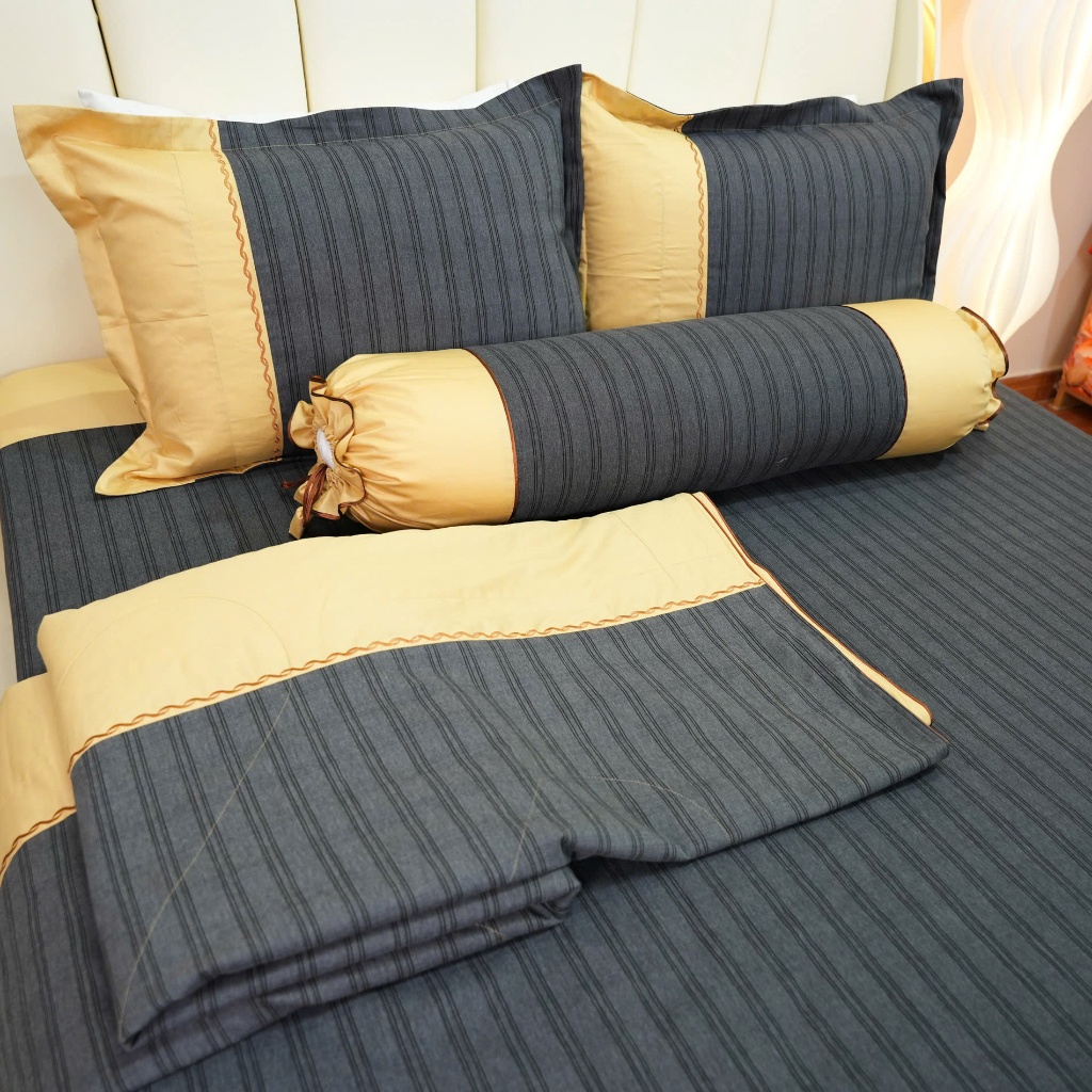 Bộ chăn ga gối drap giường cotton sợi bông Hàn Quốc Julia 262