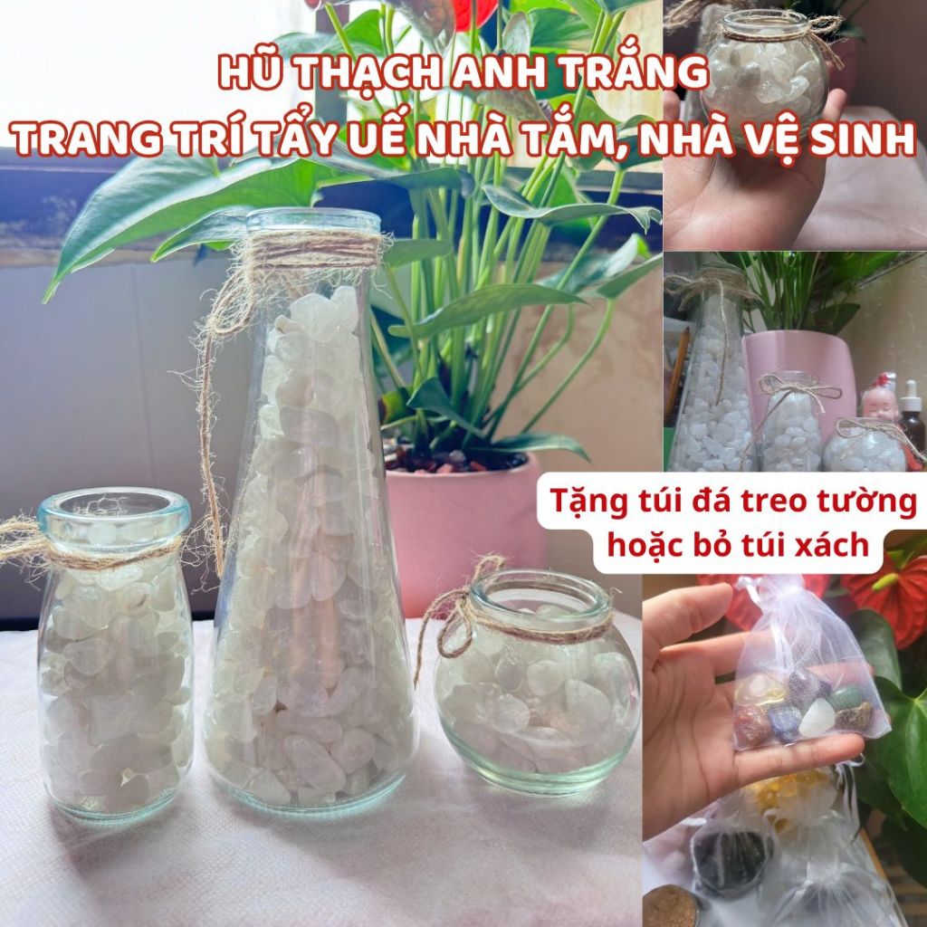 Thạch Anh Tự nhiên Thanh Tẩy Uế Khí trang trí nhà vệ sinh, nhà tắm bảo bình thủy