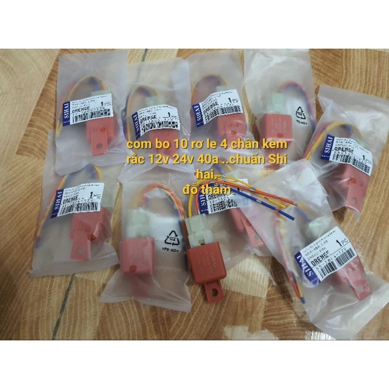 com bo 10 rơ le 4 chân song song 12v 24v CHÍNH HÃNG SIHAI cao cấp kèm ...