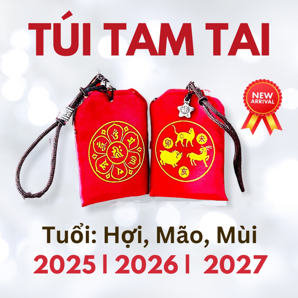 Túi GIẢI HẠN TAM TAI túi phước lành omamori may mắn Hóa Giải Vận Xui 2025 2026 2027 [Đã Khai Quang]