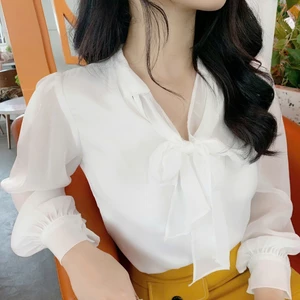 Sơ mi nữ tơ nơ cổ công sở V537