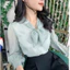 Sơ mi nữ tơ nơ cổ công sở V537