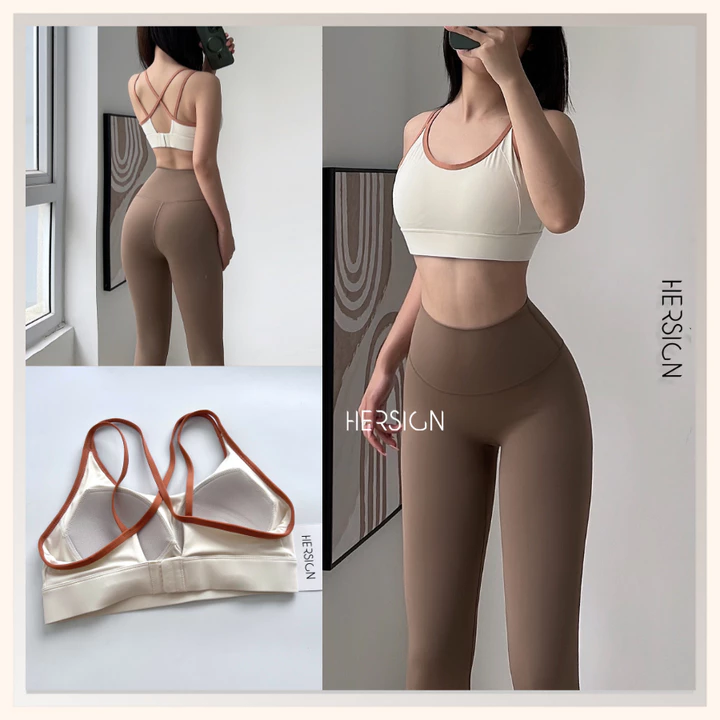Set đồ tập yoga nữ Đồ tập gym nữ Áo bra quần legging HERSIGN-SMIXB32L20A BST HERSIGN CORELYNE