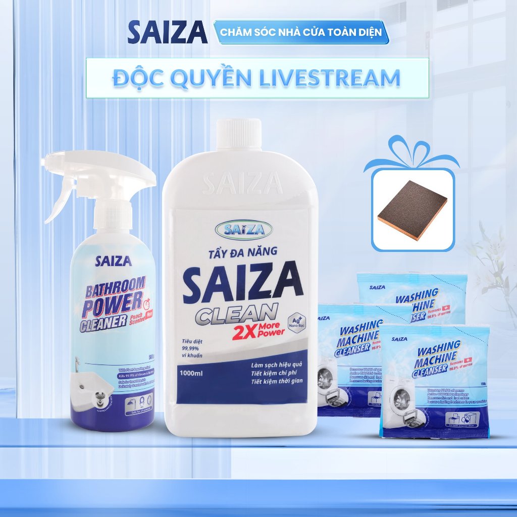 [Combo Vệ Sinh Toàn Diện] Tẩy Đa Năng Saiza 1000ml + 1 Xịt Vệ Sinh Nhà ...