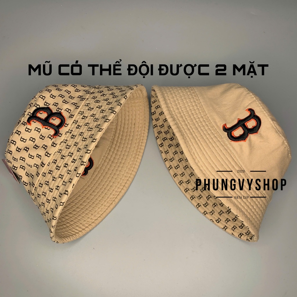 Bé 5-10 tuổi-Mũ bucket cực hot unisex - HAI MẶT CỤP CHỮ BÊ B - nón sụp tai bèo vành